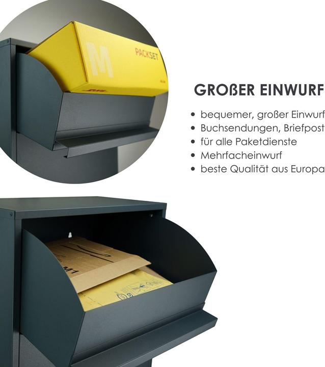 Actual product image Mocavi Parcel box PBox 55 anthracite fuse slot RAL 7016