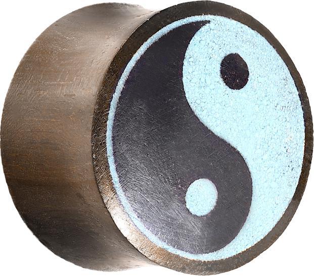 Immagine prodotto Star Piercing Sono Spina svasata in legno con turchese Yin Yang (senza ottone, Organico)