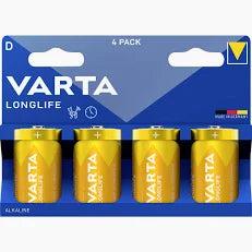 Productafbeelding Varta 4120 - Wegwerpbatterij - D - Alkaline - 1,5 V - 4 stuk(s) - Blauw - Geel (4 Pcs., D, 15800 mAh)