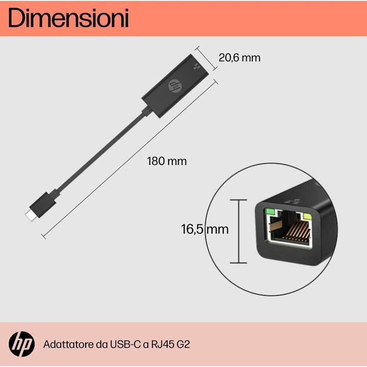 Produktbild HP USB-C zu LAN-Adapter G2 (USB-C, RJ45 (1x))