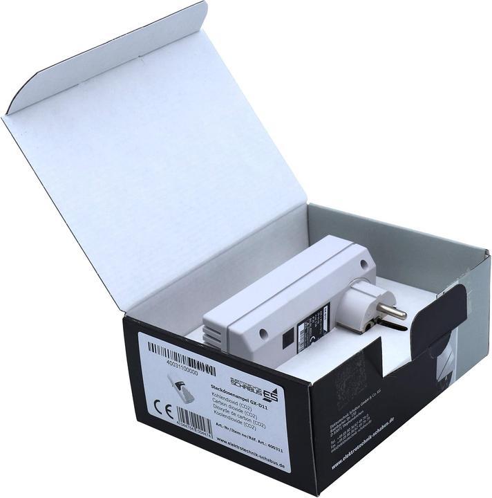 Produktbild Schabus Luftgütesensor CO2 Steckdosen Warngerät GX D11