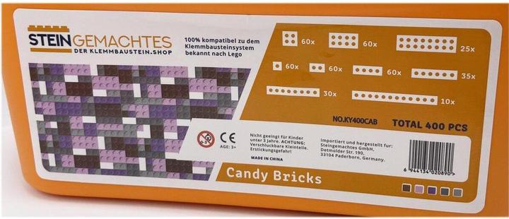Actual product image Kazi CANDY-BRICKS - Candy Bricks box with 400 plates in grey - purple - pink - brown