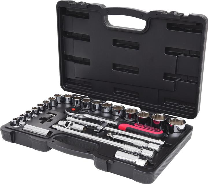 Actual product image KS Tools 1/2" CHROMEplus socket set, 28 parts, Flank Traction