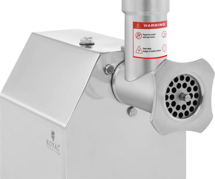 Immagine prodotto Royal Catering Tritacarne elettrico in acciaio inox- Rotazione in senso inverso - 140 kg/h
