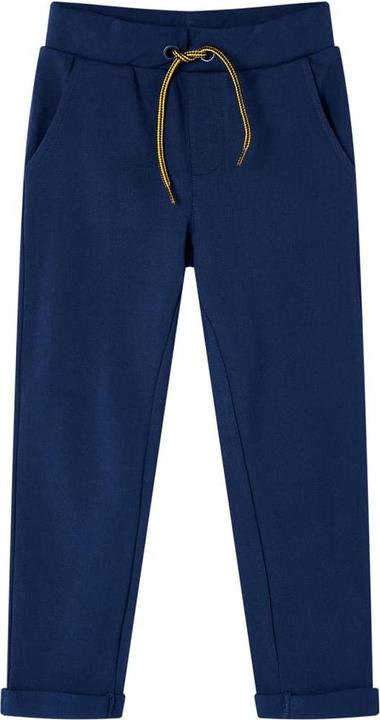 Actual product image VidaXL Children's trousers with drawstring navy blue 140,Material: 95 (140)