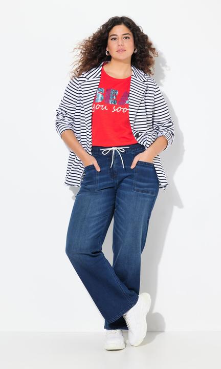 Produktbild Ulla Popken Jeans Mary, weites, ausgestelltes Bein, Elastikbund (52)