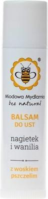 Actual product image Miodowa Mydlarnia Honey Soap Factory Lip Balm With Beeswax Marigold And Vanilla 45ml (Lip balm, 45 ml)