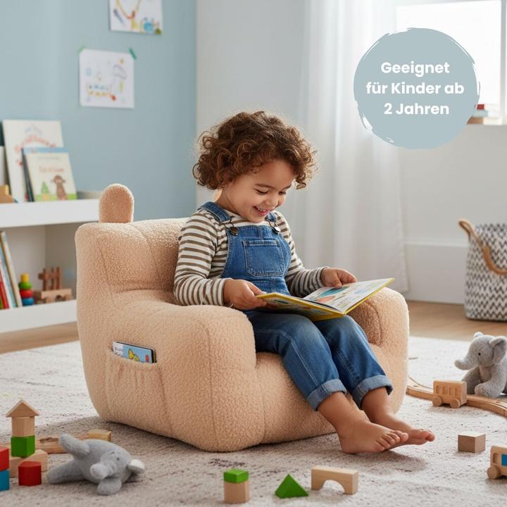 Produktbild Hermex Kindersessel mit Ohren Mini-Sessel Kuschelsessel für Kinder Sitzsack (Kindersessel)