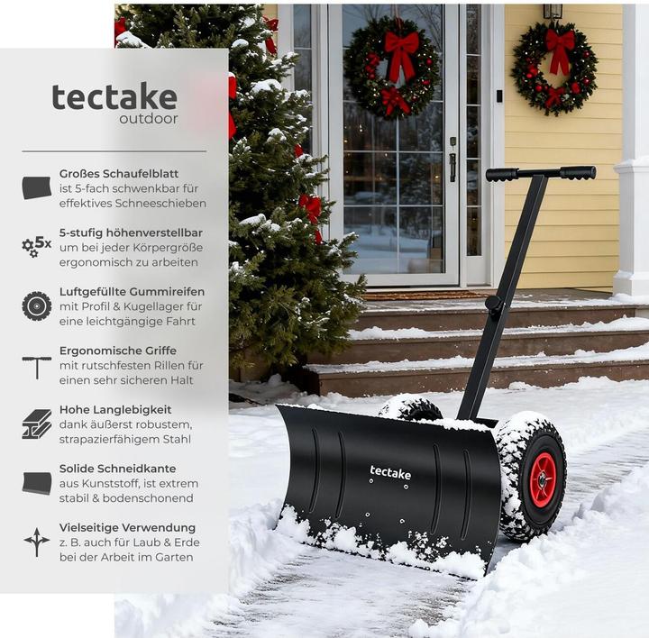 Actual product image tectake Schneeschaufel Muttler, ergonomisch, Luftreifen mit Profil