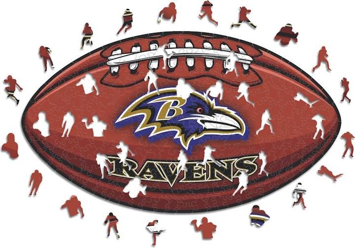 Produktbild Iconic NFL - Baltimore Ravens – Football mit Logo - Holz Puzzle Grösse L (500 Teile) (500 Teile)