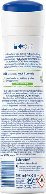 Actual product image NIVEA Deo Spray Fresh Natural Multipack 6 x 150 ml (Spray, 150 ml)