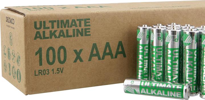 Image du produit Deltaco Piles alcalines Ultimate, L (100 pcs, AAA)