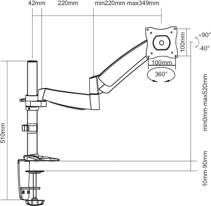 Actual product image equip Table mount (Table, 27.01")