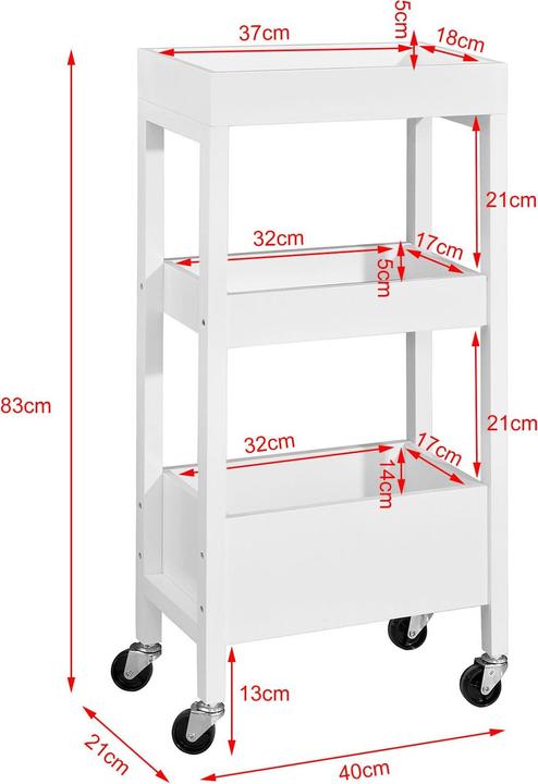 Produktbild SoBuy Nischenwagen 21cm breit