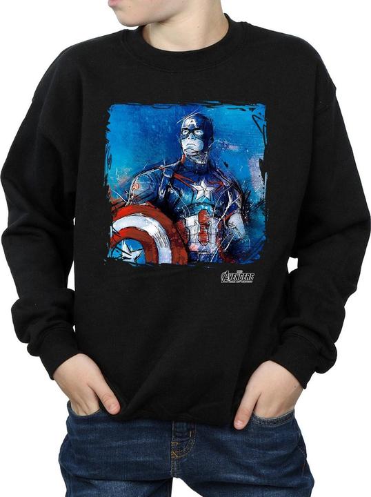Actual product image Boys Captain America Art Sweatshirt (140, 146)