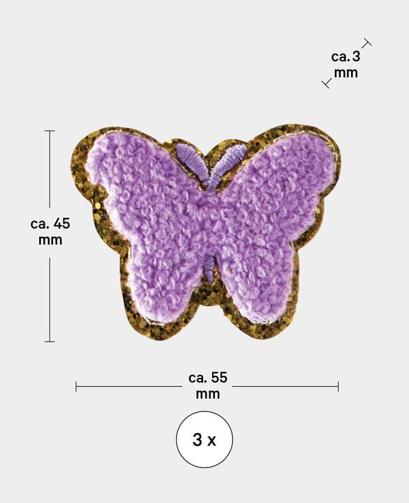 Actual product image I Am Creative Iron on patch Butterfly patch (12 pcs., 13.13 x 4.13 cm)
