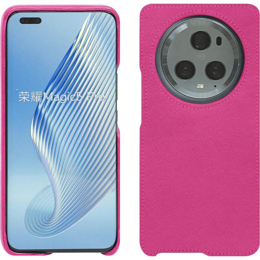 Thumbnail - Noreve Lederschutzhülle (Honor Magic5 Pro), Smartphone Hülle, Rosa