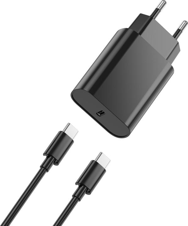 Produktbild Wiwu Wandladegerät Wi-U001 PD 20W 1x USB-C schwarz + Kabel USB-C - USB-C (20 W)