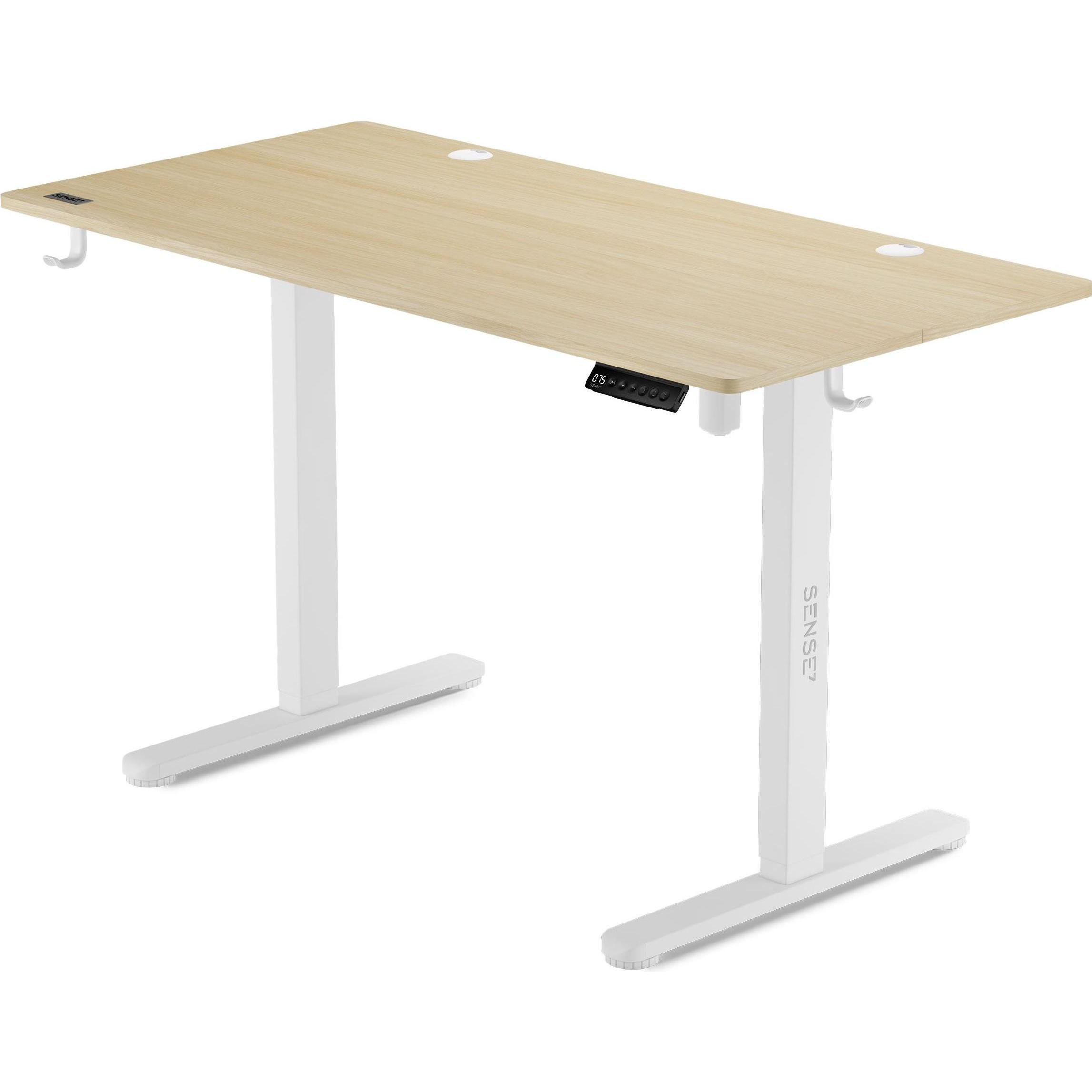 Sense7 Nojo, Gaming Tisch, Weiss, Braun