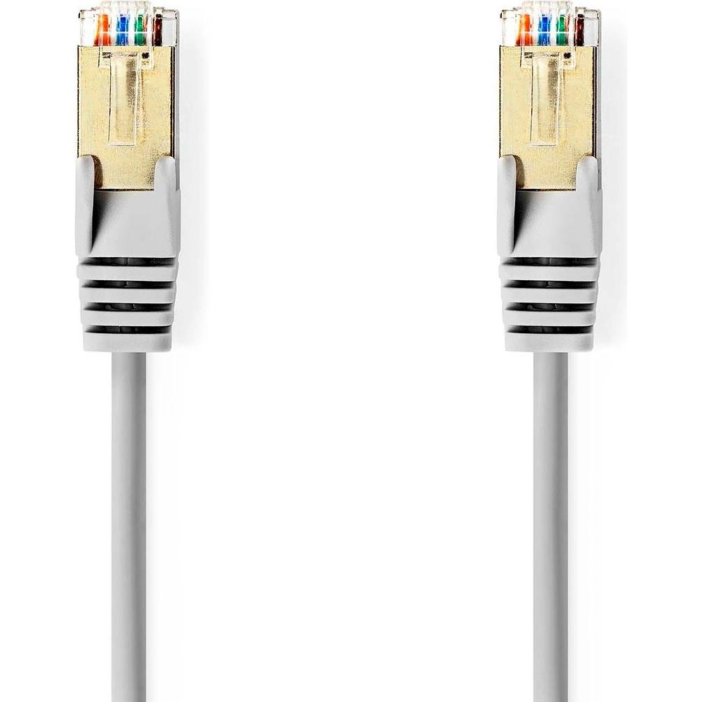 Nedis Cat 5e-Kabel SF/UTP RJ45 Stecker RJ45 Stecker 3.00 m rund PVC Grau Plastikbeut (UTP, CAT5e, 3 m), Netzwerkkabel