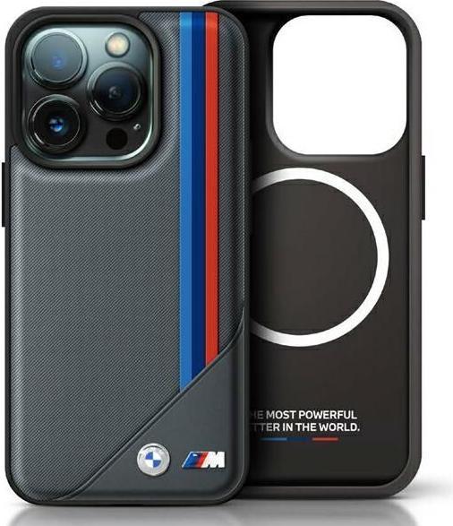 Produktbild BMW BMHMP16X23PUTRA iPhone 16 Pro Max 6.9" antracyt/antracite hardcase M Meshed Tricolor Stripes Mag (Apple iPhone 16 Pro Max)