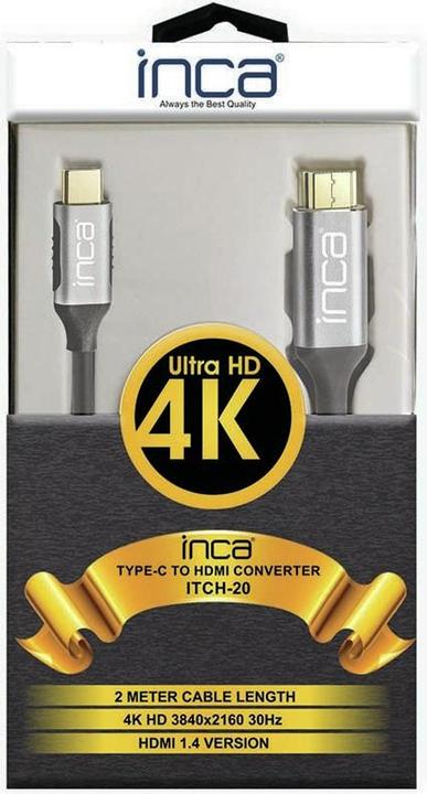 Actual product image Inca USB cable ITCH-02TX Type C > HDMI, 1.4, 4K30Hz, 2m retail (2 m)