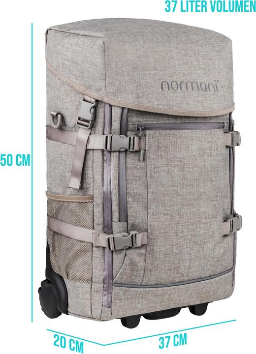 Immagine prodotto Normani Zaino con funzione trolley e zaino piccolo - 9063 (45 l, Bagaglio a mano (fino a 50 litri))