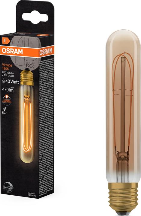 Produktbild Osram Vintage-Lampe (E27, 4.80 W, 470 lm, 1 x, F)