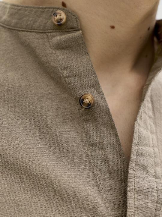 Actual product image Jack & Jones Jjesummer Linen Blend Band Shirt L/S Sn (XL)