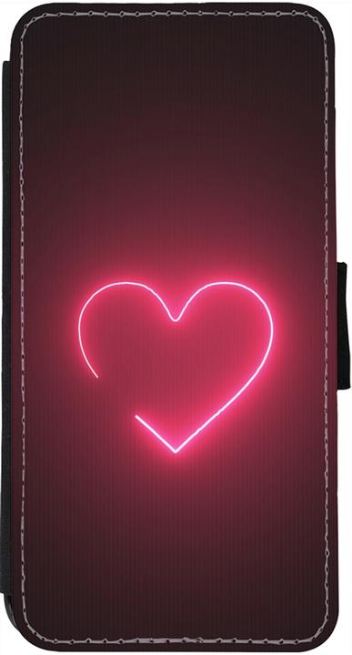 Actual product image PhoneLook Coque Wallet noir Valentine 2023 single neon heart (Apple iPhone 12)
