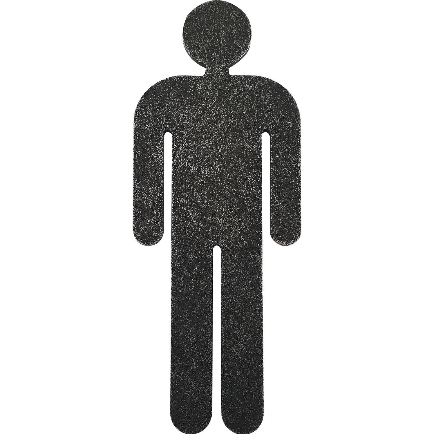 Halcö, Hausnummer + Türschild, WC Symbol zum kleben - Mann (männlich) Eisen verzinkt patiniert schwarz