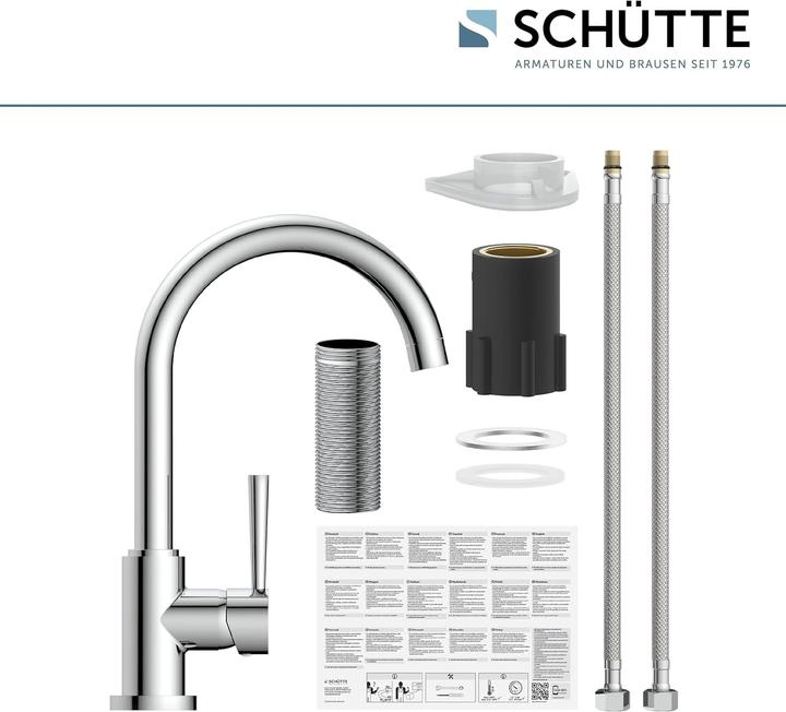 Actual product image Schütte Kitchen tap CORNWALL sink mixer chrome swivelling 79116