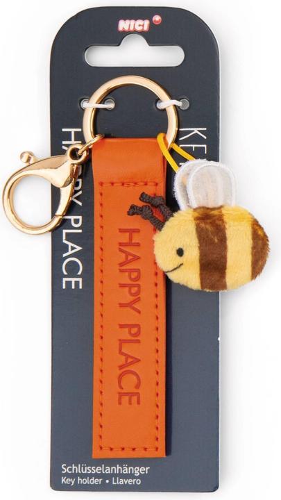 Actual product image Magni NICI Schlüsselanhänger Happy Place Kunstlederband mit Biene orange 10cm