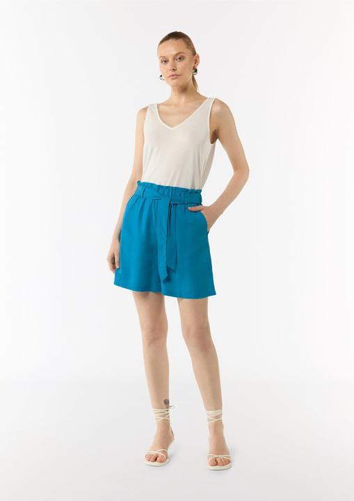 Image du produit Comma Short Leichte Shorts aus Lyocell mit Bindegürtel (32)