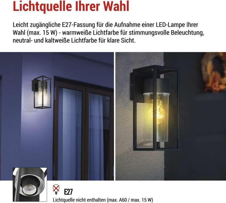 Image du produit Emos LED GARDEN LIGHT,E27,IP44,MAX 15W,WALL MOUNTED (E27, IP44)