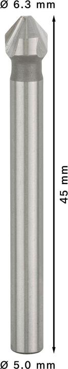 Produktbild Bosch Professional Zubehör PRO Soft Metal HSS Kegelsenker, 6,3 x 45 mm, M3 (6.3 mm)