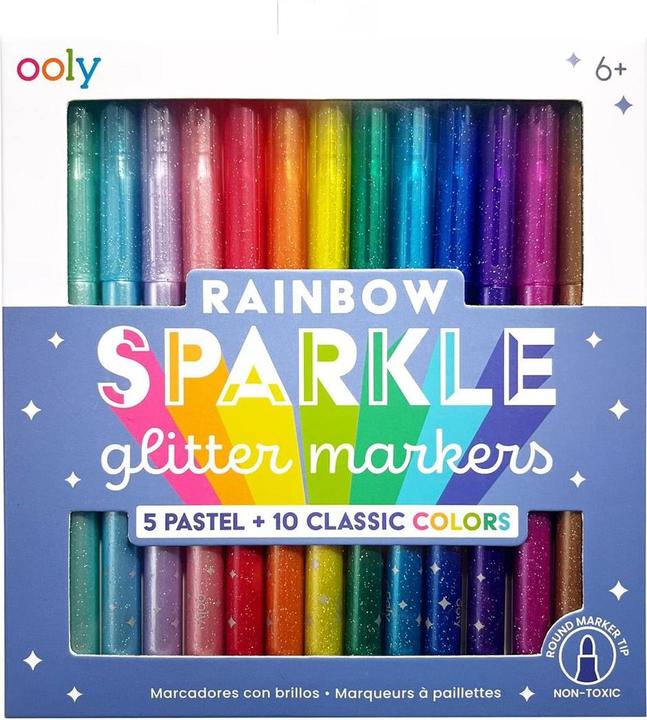 Ooly Regenbogen-Glitzer-Marker (15x)