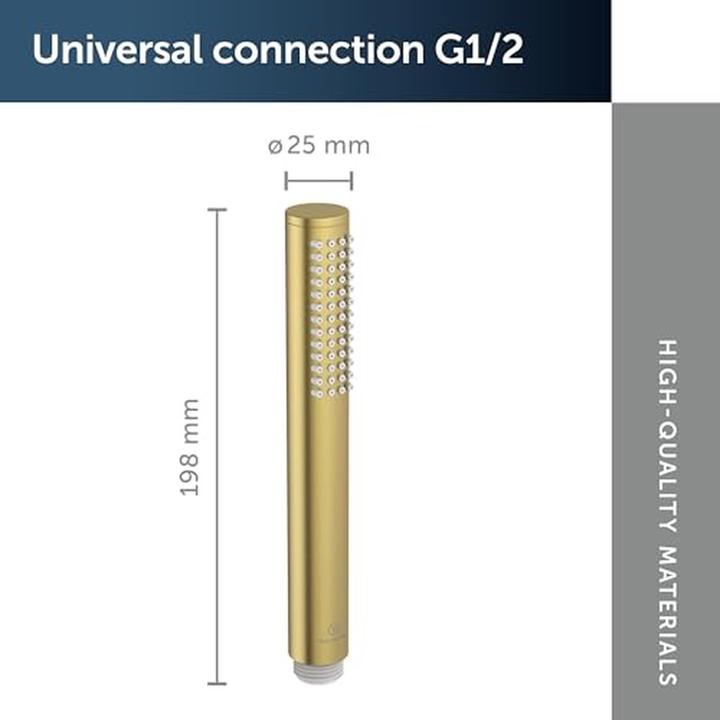 Produktbild Ideal Standard Handbrause Idealrain Atelier rund 25 mm brushed gold BC774A2 (8 l/min)