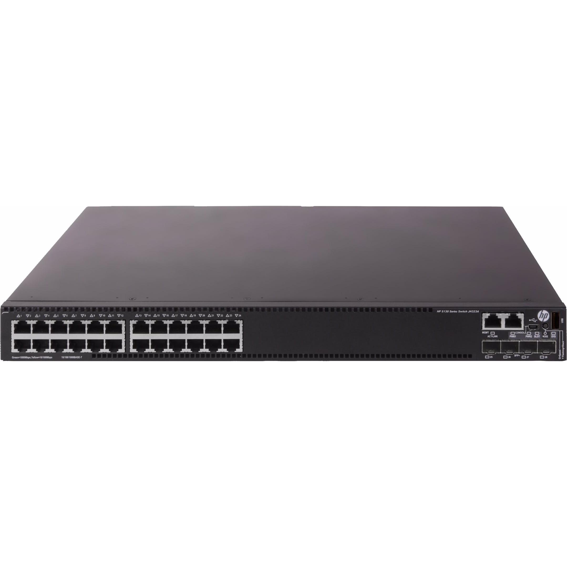 Thumbnail - HPE E N FlexNetwork 5130 HI Switch 4 SFP+ Ports, 1 Slot, Openflow 1.3, MACsec Support (24 Ports), Netzwerk Switch, Schwa...