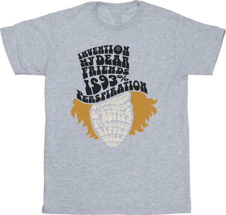 Actual product image Willy Wonka & the Chocolate Factory Boys Willy Wonka Typed Head T-Shirt (116)