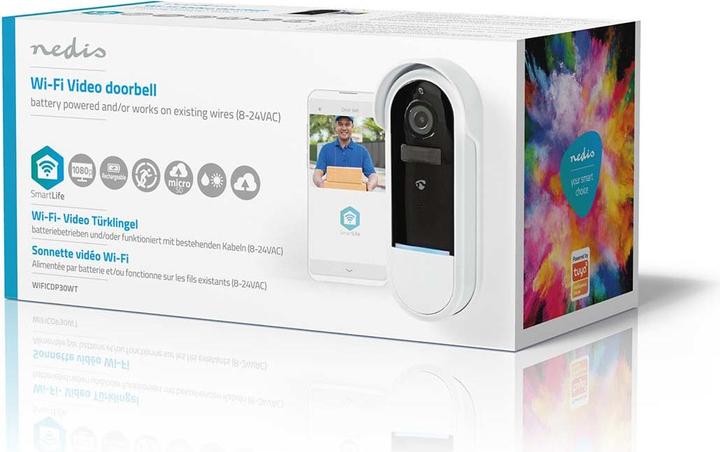 Produktbild Nedis SmartLife Video-Türsprechanlage | Wi-Fi | Batteriebetrieben / Trafo | Android™ / IOS | Full H (Kabellos)