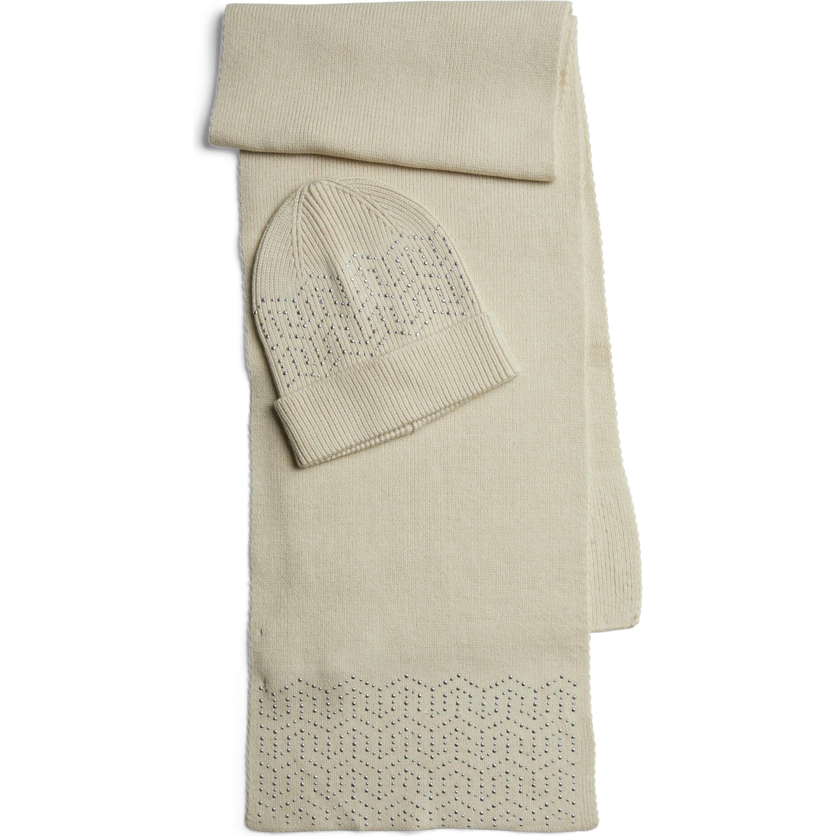Pieces, Damen, Schal, Pcnasmine Scarf/Hood Gift Set Bc, Weiss