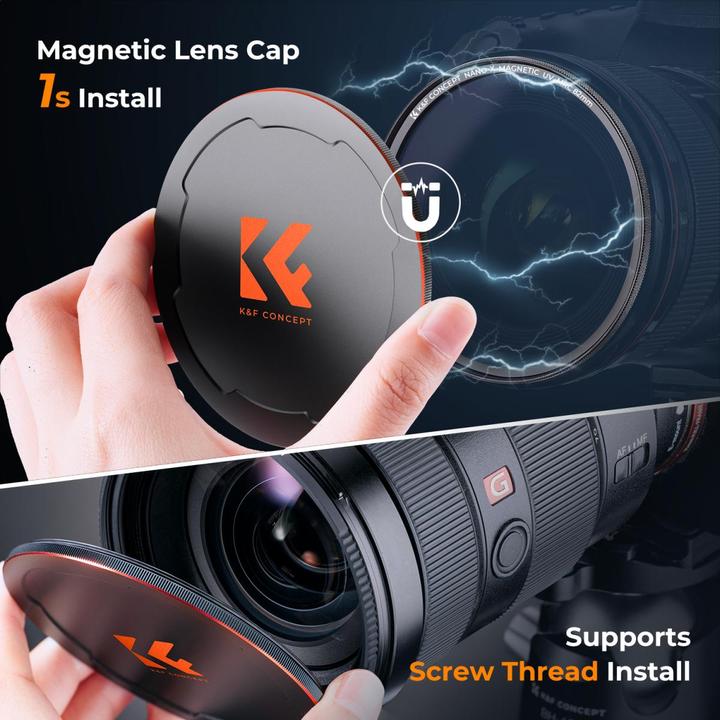 Produktbild K&F Concept 55MM Magnetic MCUV Filter with Magnetic Metal Cap, Green Coated (Nano X Series) (Magnet Filterhalter, 55 mm)