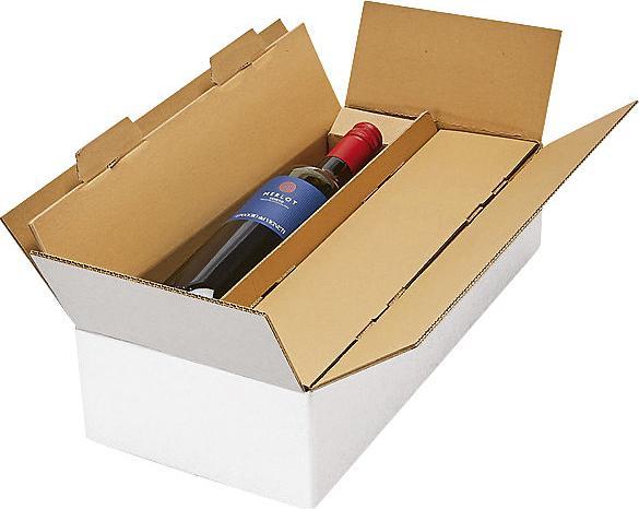 Image du produit kaiserkraft Carton pour bouteilles de vin, blanc, pour 2 bouteilles, à partir de 10 pièces. (1 x)