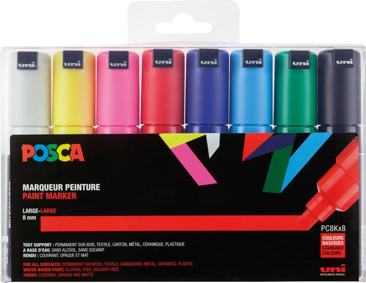 Actual product image Posca Marker PC-8K Keilspitze (Multicolor, 8 mm, 8 x)