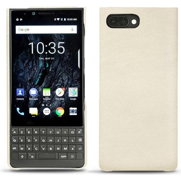 Noreve Lederschutzhülle (Blackberry KEY2), Smartphone Hülle, Weiss