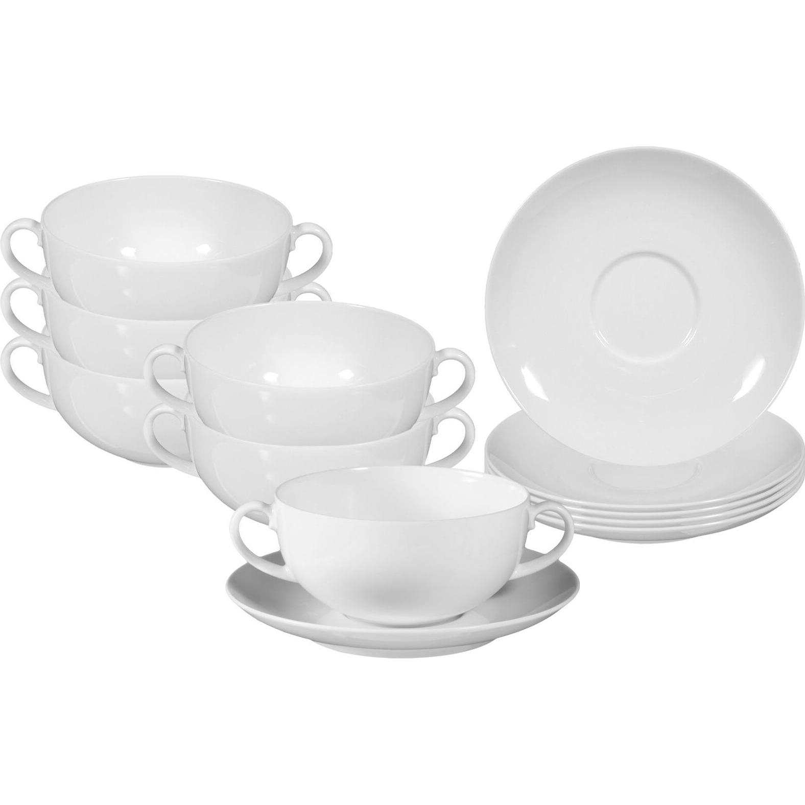 Seltmann, Tasse, Rondo/Liane Suppentassen mit Untertassen (360 ml, 6 x)