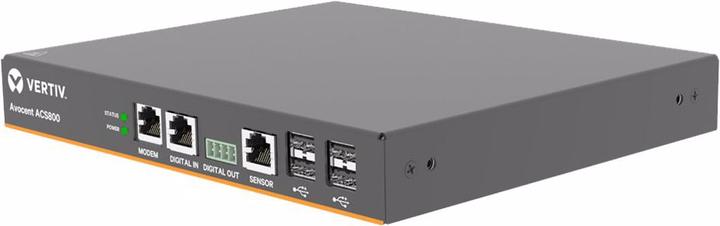 Actual product image Vertiv 4-Port ACS800 Serial Console with analog modem, external AC/DC Power Brick - Jumper cord: Plu