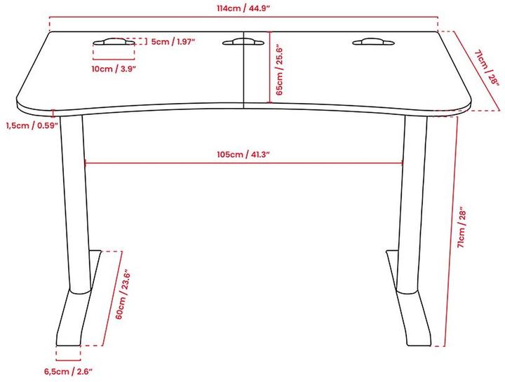 Image du produit Arozzi Table de jeu Arena Small PureBlack 114x71cm
