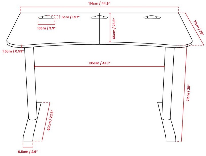 Actual product image Arozzi Gaming table Arena Small PureBlack 114x71cm